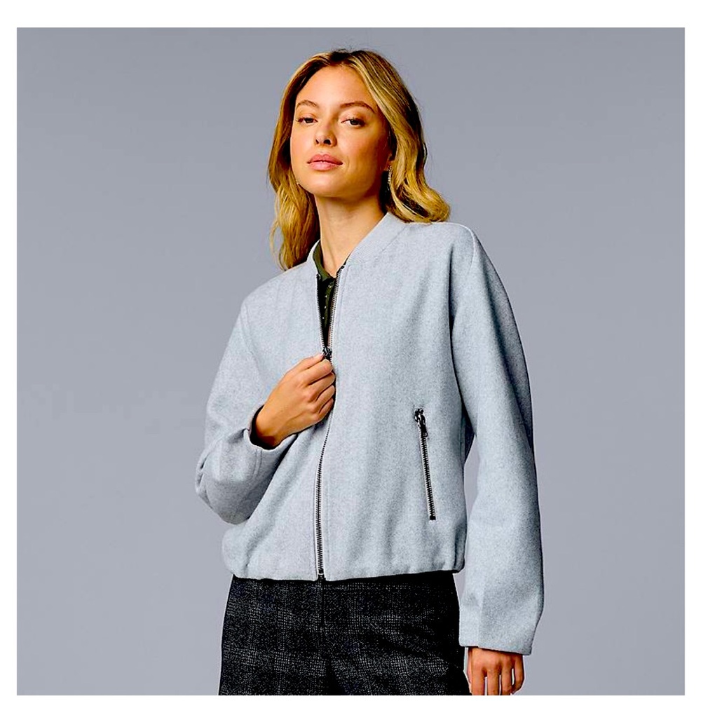 Simply Vera Wang Gray Bomber Jacket